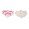 Pink Alloy Enamel Heart Charm Pendants Great for Mother's Day Gifts Making X-ENAM-19.5X19.5-3