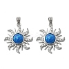 Brass Micro Pave Cubic Zirconia with Resin Pendants KK-Z103-09P-01-1