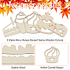 100Pcs 5 Styles Unfinished Wooden Cutouts WOOD-OC0002-86-4