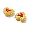 Baking Paint Glass Bumpy Beads Heart X-LAMP-V001-07H-3