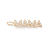 Brass Micro Pave Clear Cubic Zirconia Pendants LS-ZIRC-L093-71G-1