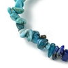 Natural Quartz Crystal & Lapis Lazuli & Apatite & Amethyst & Dyed Howlite Chip Beaded Stretch Bracelets for Women BJEW-JB10817-3