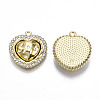 Rack Plating Alloy Crystal Rhinestone Pendants PALLOY-S132-217A-RS-2