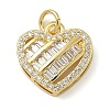 Rack Plating Brass Micro Pave Cubic Zirconia Pendants KK-K392-36G-1