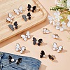 12Pcs 2 Colors Butterfly Alloy Enamel with Plastic Pearl Adjustable Jean Button Pins FIND-AR0005-47-4