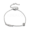 201 Stainless Steel Cable Chain Bracelets BJEW-H205-01E-P-4