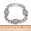 Stainless Steel Flat Round with Sun Symbol Bracelets BJEW-D379-08ASP-3