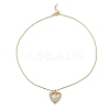 Golden Plated Brass Micro Pave Cubic Zirconia Pendant Necklaces LS-NJEW-L178-02G-04-2
