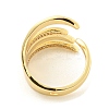 Brass Micro Pave Clear Cubic Zirconia Open Cuff Rings for Women RJEW-L121-005G-3