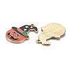 Rack Plating Alloy Enamel Pendants ENAM-S126-066-NR-3