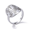 Non-Tarnish 201 Stainless Steel Triskele Triskelion Adjustable Rings RJEW-C074-07P-2