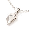 Rack Plating Alloy Heart Pendant Necklaces Sets NJEW-B081-08C-4