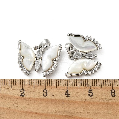 Brass Clear Cubic Zirconia Pendants KK-R210-12P-01-1