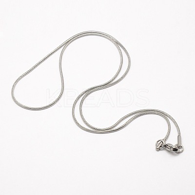 Tarnish Resistant Trendy Men's 304 Stainless Steel Snake Chain Necklaces NJEW-M065-B-01-1