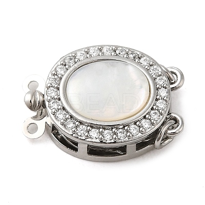 Brass Micro Pave Clear Cubic Zirconia Box Clasps KK-M270-11P-1