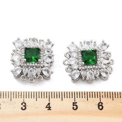 Brass Micro Pave Cubic Zirconia Magnetic Clasps KK-C066-06P-1