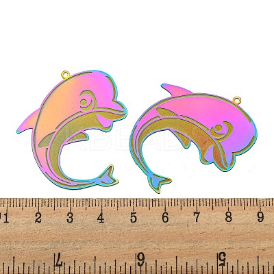 Ion Plating(IP) 304 Stainless Steel Etched Metal Embellishments Pendants STAS-G328-05D-RC-1