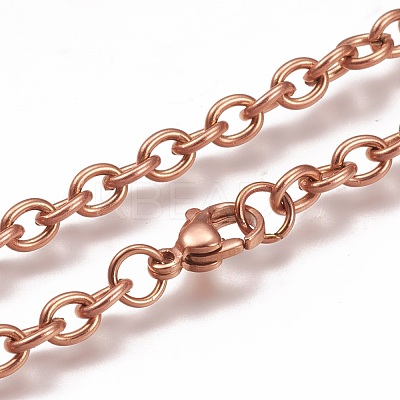 304 Stainless Steel Cable Chain Bracelets BJEW-H532-01RG-1