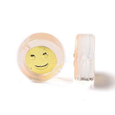 Transparent Spray Painted Glass Beads GLAA-I050-15D-1