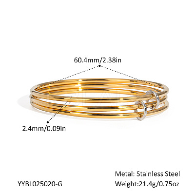 304 Stainless Steel 3-Strand Bangle Sets for Women VJ6341-1-1
