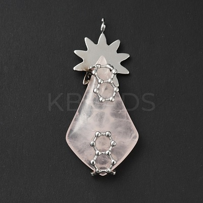 Natural Rose Quartz Pendants G-G870-07P-1