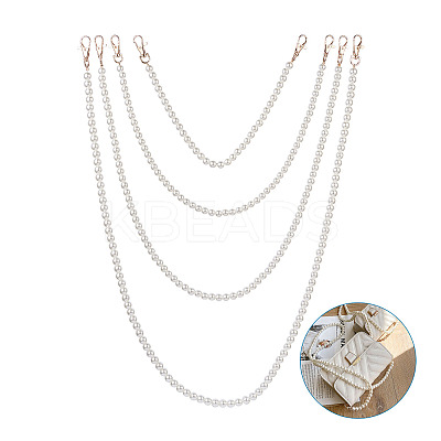 8Pcs 8 Styles White Acrylic Round Beads Bag Handles FIND-TA0001-40-1