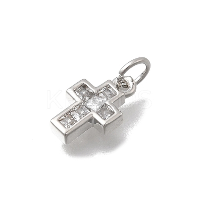 Brass Micro Pave Cubic Zirconia Pendants KK-D431-069P-1