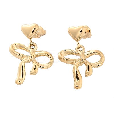 304 Stainless Steel Dangle Stud Earrings EJEW-H115-06G-1