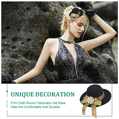 8Pcs 2 Colors EVA Cloth Round Fascinator Hat Base for Millinery AJEW-NB0005-59-1
