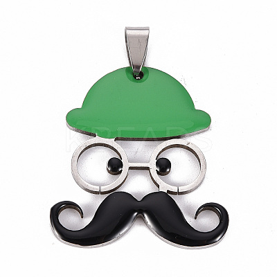 201 Stainless Steel Enamel Pendants STAS-S110-076E-1