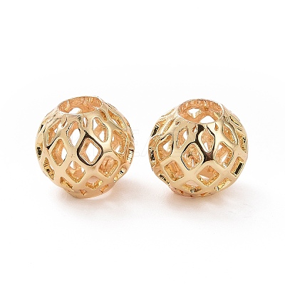 Brass Hollow Beads KK-E046-04D-G-1