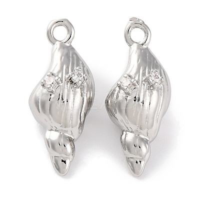 Brass Pendants With Clear Cubic Zirconia KK-S403-06P-1