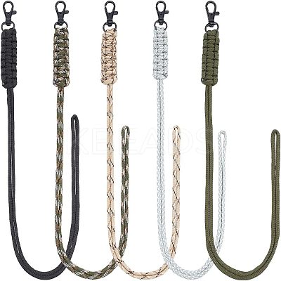 5Pcs 5 Colors Polypropylene Fiber Braided Neck Lanyards AJEW-NB0003-55-1