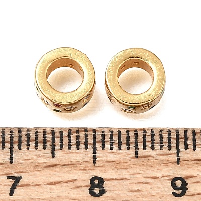 Brass Micro Pave Clear Cubic Zirconia European Beads CU-G605-22G-1