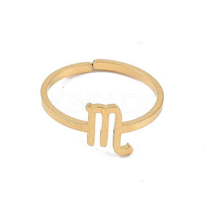 Real 18K Gold Plated 304 Stainless Steel Adjustable Finger Ring RJEW-L115-01G-11-1