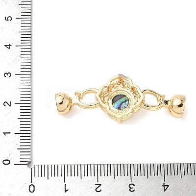 Brass Natural Paua Shell Fold Over Clasps KK-U059-29G-1