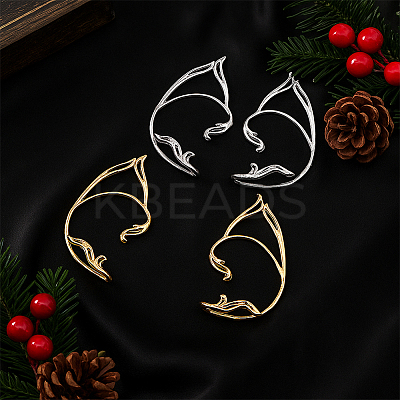 4Pcs 4 Styles Elves Alloy Cuff Earrings EJEW-GO0002-31-1