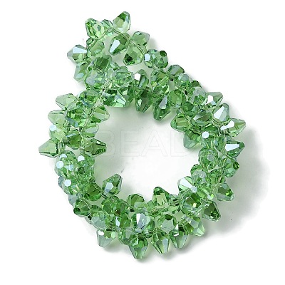 Transparent Electroplate Glass Beads Strands GLAA-K064-06A-HR03-1