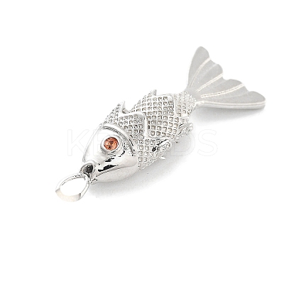 Fish Rack Plating Brass Micro Pave Cubic Zirconia Pendants KK-Z071-72A-01P-1
