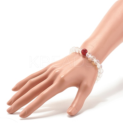 Synthetic Moonstone Round Beads Stretch Bracelet BJEW-JB07482-1