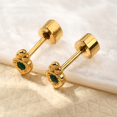 Ion Plating(IP) 304 Stainless Steel Stud Earrings EJEW-A118-17G-01-1