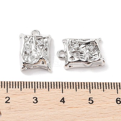 Brass Micro Pave Clear Cubic Zirconia Pendants KK-G491-19P-1
