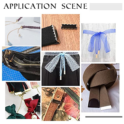 32Pcs 16 Style Brass Ribbon Crimp Ends KK-PH0009-44-1