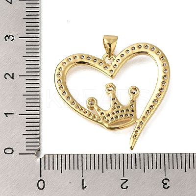 Rack Plating Brass Micro Pave Cubic Zirconia Pendants ZIRC-F142-03G-02-1