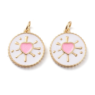 Real 18K Gold Plated Brass Enamel Pendants ZIRC-Z008-11-1
