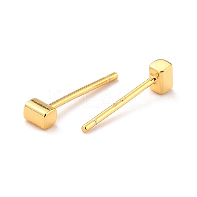 Minimalist Rectangle 925 Sterling Silver Stud Earrings EJEW-I259-06G-1