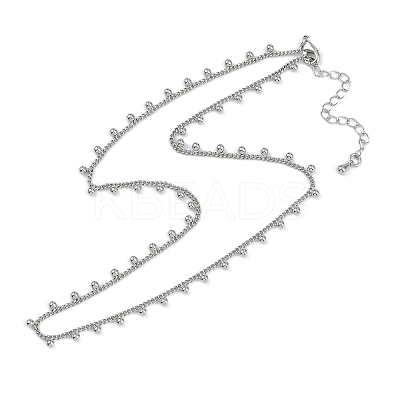 Rack Plating Brass Twisted Chain Ball Tassel Necklaces for Women NJEW-K382-15C-P-1