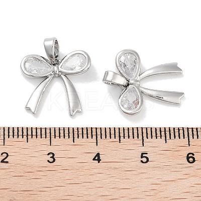 Brass Micro Pave Cubic Zirconia Pendants KK-C051-42P-1