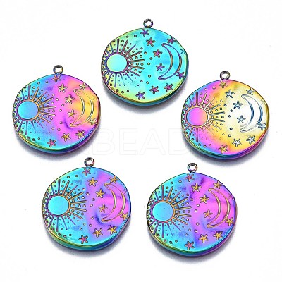 Ion Plating(IP) ainbow Color 304 Stainless Steel Pendants STAS-S119-098-1