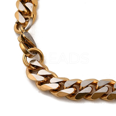 Ion Plating(IP) Matte Style 304 Stainless Steel Cuban Link Chain Necklaces for Men NJEW-B116-05G-1